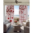 thumbnail image 3 of Pink Valentine's Day Blackout Curtains for Bedroom 45 Inch Length 2 Panels Set, Watercolor Love Tree Branches Romantic Thermal Energy Saving Window Treatment Curtains Blackout Drapes 52"x45", 3 of 8