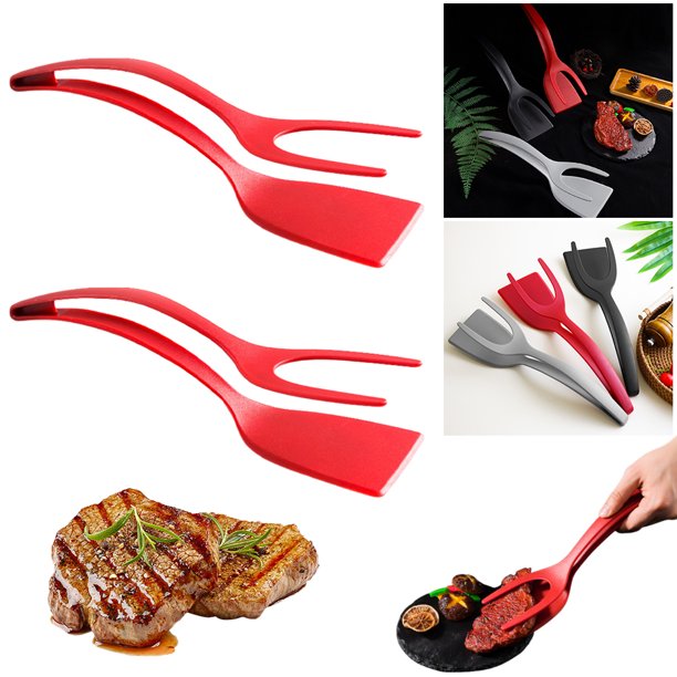 Pala para Barbacoa Accesorios Antiadherentes 2 en 1 (rojo) 2 Uds.