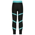 thumbnail image 2 of IEFIEL Girls Stripes Sports Pants Juniors Skating Cycling Pants Contrast Color Leggings Green 10, 2 of 7