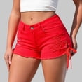 thumbnail image 2 of Gubotare Womens Ripped Jean Shorts Denim Shorts for Women High Waisted Stretchy Sexy -Lifting Summer Jeans Shorts (Red,Size XL), 2 of 4