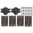 thumbnail image 1 of 2 Antique Hasps For Latch 4 Hinges 28 Screws For Butterfly Engraved Style Cases, 1 of 5