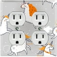 thumbnail image 1 of Metal Light Switch Plate Cover Magical Orange Rainbow Unicorn UNI009, 1 of 13