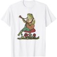 thumbnail image 1 of Green Frog Toad Animal Sitting on Mushrooms Playing Music T-Shirt Frog Lover Shirt Frog And Toad Mushroom Shirt Frog Lover Animal Tshirt, 1 of 1