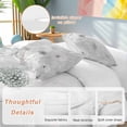 thumbnail image 2 of 3 Piece White Green Dandelion Duvet Cover Set California King, Microfiber Comforter/Quilt Cover with Corner Ties and 2 Pillowcases, Grey Floral Leaves All Season Soft Bedding with Zipper Closure, 2 of 8