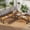 Set of 2, variant on Demi Bonn 2-Piece Patio Outdoor Bench Backless with Slatted Seat and Metal Legs, Dining Bench for Garden Poolside Balcony, Beige