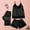 Black, variant on BONIXOOM Matching Pajamas For Couples Womens Christmas Pajamas Sleepwear Drawstring Sleeveless Solid Sleepwear Sets Black XL