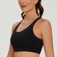thumbnail image 3 of AGONVIN Strappy Sexy Cutout Lace-Up Back Sports Bra with Removable Cups for Women Black XS, 3 of 7