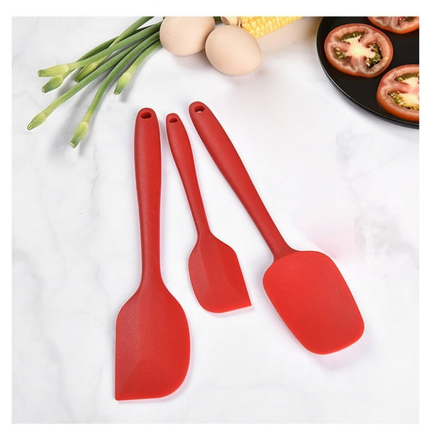 Juego de 3 espátulas de silicona de grado alimenticio, espátulas antiadherentes resistentes al calor, utensilios de cocina para cocinar y hornear