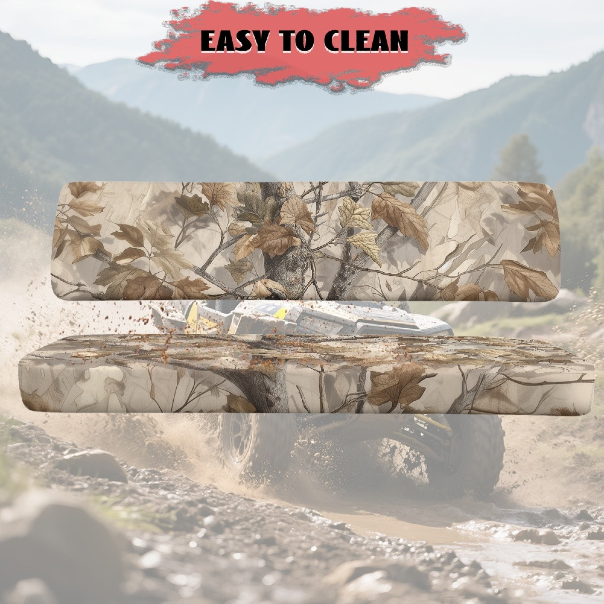 ZIATUBLES Autumn Tree Leaf Print UTV Seat Covers 2 Pack, Waterproof Polyester Replacement Front Bench Seats Covers, Wear-Resistant UTV Outdoor Accessory Part for Kawasaki Mule