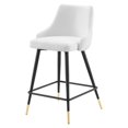 thumbnail image 3 of Counter Stool Chair, Set of 2, Velvet, White, Modern Contemporary Urban Design, Bar Pub Cafe Bistro Hotel Restaurant Hospitality, 3 of 9