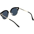 thumbnail image 4 of Women's Round Cat Eye Sunglasses Metal Arms Polarized Flat Lens 50mm (Black / Smoke), 4 of 4