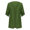 thumbnail image 4 of GaThRRgYP Cardigan for Women 3/4 Sleeve,Womens Cardigan Lightweight Soft Knit Crew Neck New Trendy,Women Fashion Cardigan Up Casual Solid Color Half Sleeve Hoodeless Top Green M, 4 of 6