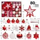 thumbnail image 2 of 2022 Bestseller 30-170mm 70 Uds rojo y blanco claro irrompible decoración navideña adornos bola de Navidad, 2 of 4