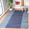 thumbnail image 2 of SAFAVIEH Rag Romeo Striped Fringe Cotton Area Rug, Navy/Blue, 4' x 6', 2 of 7