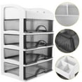 thumbnail image 1 of OULII 1Pcs Modern Rectangular Tabletop Small Cabinet with Clear Drawers 33.5x22cm, 1 of 8