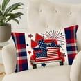 thumbnail image 3 of Independence Day Pillow Covers Blue Red Buffalo Plaid Stars and Stripes American Flag Truck Throw Pillow Cases 12x20 Inch Patriotic U.S. Flag 4th of July Home Decor Cushion Cover for Sofa Couch, 3 of 6
