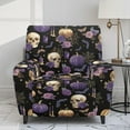 thumbnail image 2 of Renewold Lazy Boy Recliner Chair Cover Skull Rose Pumpkin Bat Spider Web Print Sofa Cover 4 Pieces Breathable Soft Single Seat Couch Slipcover with Pocket for Living Room Halloween Decor, 2 of 8