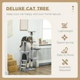 thumbnail image 4 of PawHut 53" Cat Tree Tower with Condo, Large Kitten Activity Centre, Grey, 4 of 10