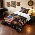 thumbnail image 2 of Manfei Vintage Dachshund Twin Comforter Sets, American Flag Bedding Set, Black Brown, Colorful Stars Reversible 2pcs, 1 Comforter and 1 Pillowcase, 2 of 6