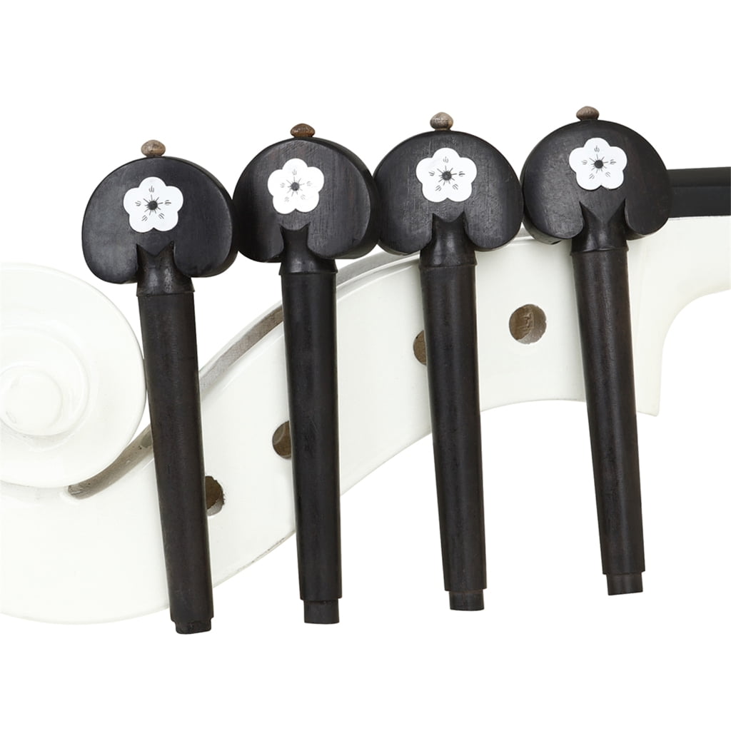 BQBQERT 4Pcs Cello Machine Head Ebony Wood Cello Tuning Pegs Cello Shaft Handle Tuners Musical Instruments Accessories