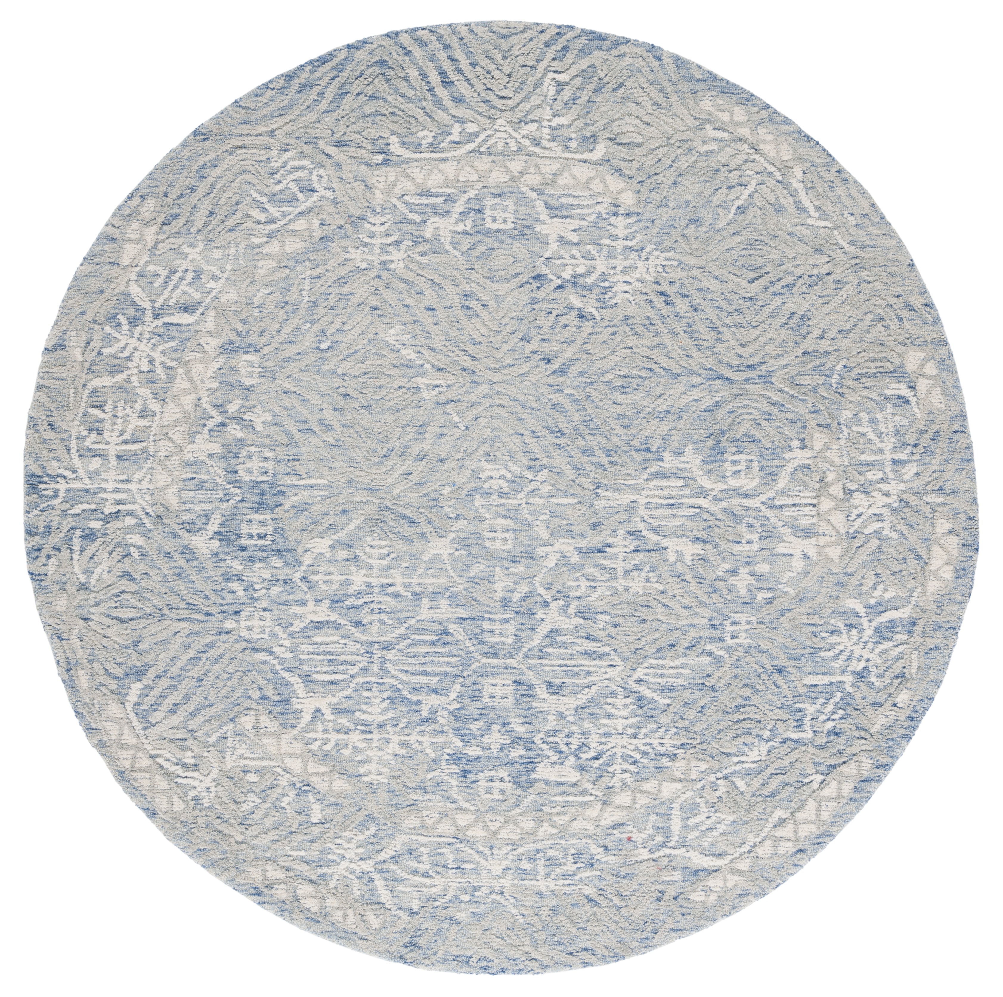 Safavieh Metro Saranna Medallion Area Rug, Blue/Ivory, 6' x 6' Round