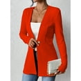 thumbnail image 5 of Women'S Casual One Button Waffle Open Front Long Sleeve Work Office Suit Jackets Big Red XXL, 5 of 6