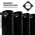 thumbnail image 5 of Deconovo Solid Blackout Curtains Pack of 2, Grommet Traditional Design, 52" x 45", Black, 5 of 7
