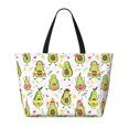 thumbnail image 2 of Fotbe Avocado Playing Music Bolsa de Viaje para Playa - Resistente al Agua, Bolsa Tote de Gran Capacidad y Ligera con 7 Bolsillos para Mujeres y Hombres, 2 of 7