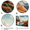 thumbnail image 3 of Designart "Orange Teal Mountains Majestic Peaks composition II" Landscapes Floater Framed Wall Decor, 3 of 7