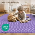 thumbnail image 4 of ODIKA Purple Interlocking Lattice Tonal Border Inspired Solid Minimalist for Dorm Room, Small Living Apartment, Stain Resistant Low Profile, 4 of 7