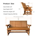 thumbnail image 4 of Innovaze Wooden Glider Bench with Cup Holders for 3-Person, 800 lbs Capacity, All-Weather Resistant for Outdoor Patio Porch Garden,, 4 of 12