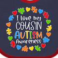 thumbnail image 4 of Inktastic I Love my Cousin Autism Awareness Boys or Girls Baby Bib, 4 of 4