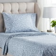 thumbnail image 2 of Mainstays 3-Piece Easy Care Blue Floral Sheet Set, Twin/Twin XL, 2 of 7