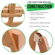 U.S. Art Supply Large Wooden H-Frame Studio Easel with Artist Storage Drawer - Mast Adjustable to 75 High, Beechwood