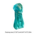 thumbnail image 4 of Headwraps surtido colores larga cola pirata sombrero unisex a prueba de viento una sola capa atractiva elegante diseño transpirable turbante gorros luz azul claro Vogacara AP008604-11B, 4 of 4