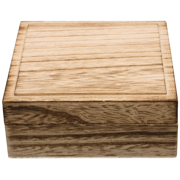 PAMINGONO 1Pcs Khaki Wood Jewelry Box for Mini Toys and Small Tools Storage