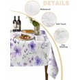 thumbnail image 5 of Purple Spring Floral Suqare Tablecloth - 60 x 60 Inch, Pastoral Botanical Watercolor Waterproof & StainResistant Tablecloth, Washable Oil-proof Table Cover for Dining/Party/Wedding/Camping/Buffet, 5 of 9