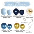thumbnail image 3 of Arco de globos para cumpleaños con globos azules - Kit de arco de globos azul marino n.° 133, globo dorado y globo de confeti, arco de globos para cumpleaños, baby shower, bodas, 3 of 5