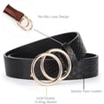 thumbnail image 3 of 2 Women Belts for Jeans with Fashion Double O-Ring Buckle and Faux Leather, 3 of 7