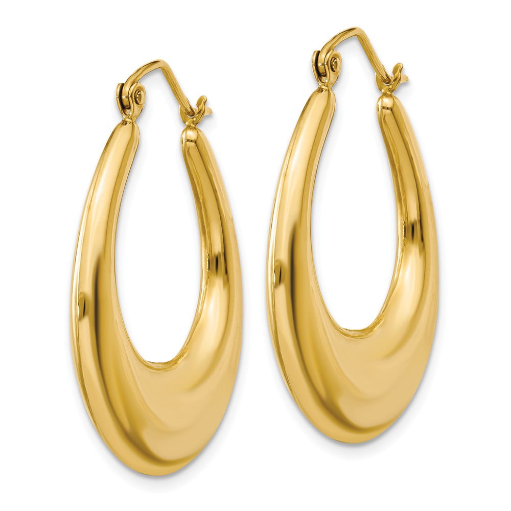 Mia Diamonds 14k Yellow Gold Polished Hoop Earrings 40mm