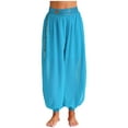 thumbnail image 2 of iiniim Women's Belly Dance Harem Pants Side Slits Sequins Bloomers Halloween Fancy Pants Trousers Light Blue One Size, 2 of 7