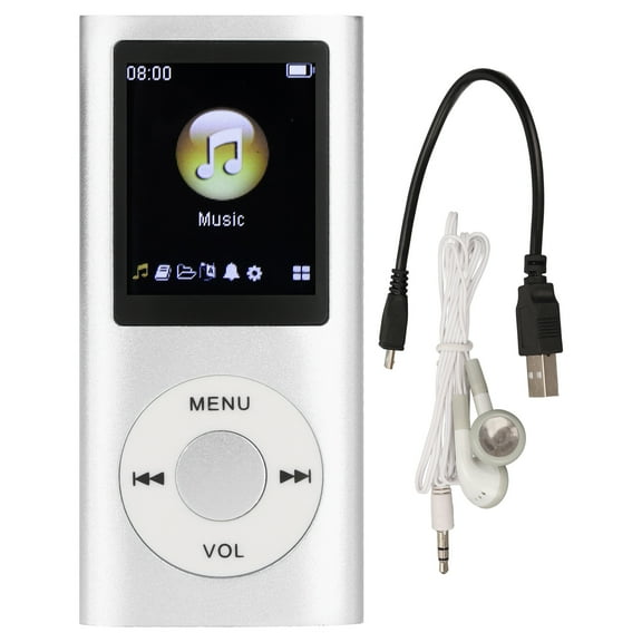 Portable High-Fidelity MP3 Music Player with Large Memory Capacity, Long Battery Life, and Premium Aluminum Design - Includes Earphones & Charging Cable