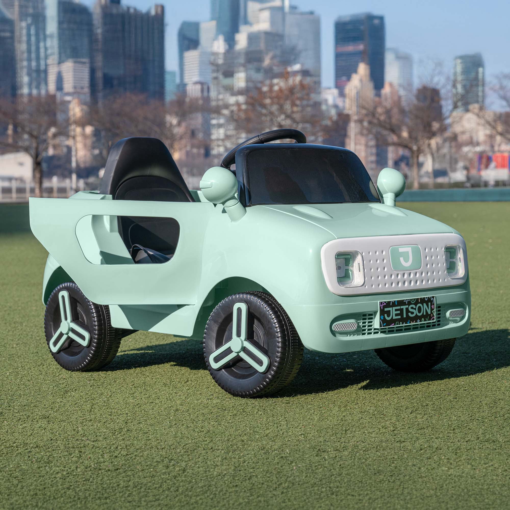 Jetson Mako Electric Motor Assist Ride-On Push Car - Green