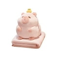 thumbnail image 2 of Kokiya Capybara Plush Toy Car Decor Lifelike Accompany Toy Animal Doll Stuffed Capybara Pink with Blanket, 2 of 9