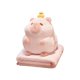 thumbnail image 2 of Carpincho de peluche de juguete, muñeco de carpincho de peluche, almohada de felpa de carpincho encantadora acurrucada Rosa con manta, 2 of 9