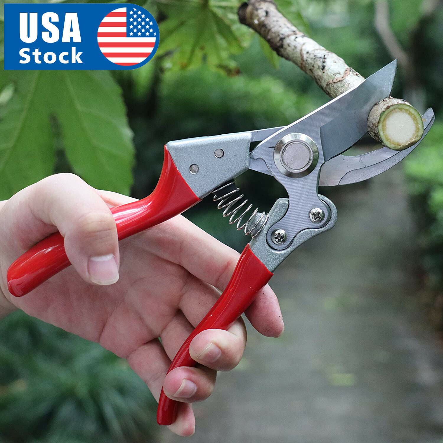 Heavy Duty 8" Garden Pruning Shears Cutting Trimmer Steel Hand Tool Soft Grip 