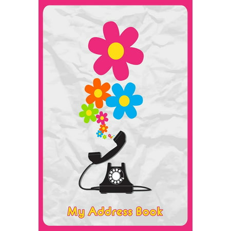 My Address Book: Illustration of Telephone and Butterflies, 6 X 9, 111 Pages