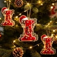 thumbnail image 7 of Yeciiwht Letters Christmas Tree Ornaments – Santa Hat Alphabet Xmas Tree Hanging Decorations, Holiday Party & Home Gift - Letter I, 7 of 7