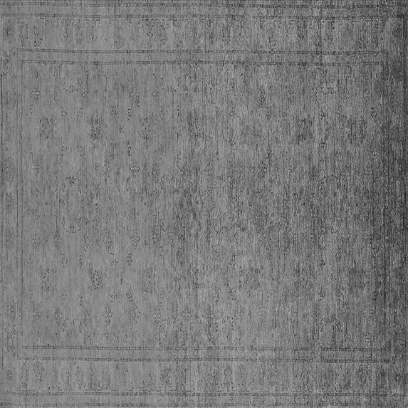 Ahgly Company Indoor Square Oriental Gray Industrial Area Rugs, 7' Square