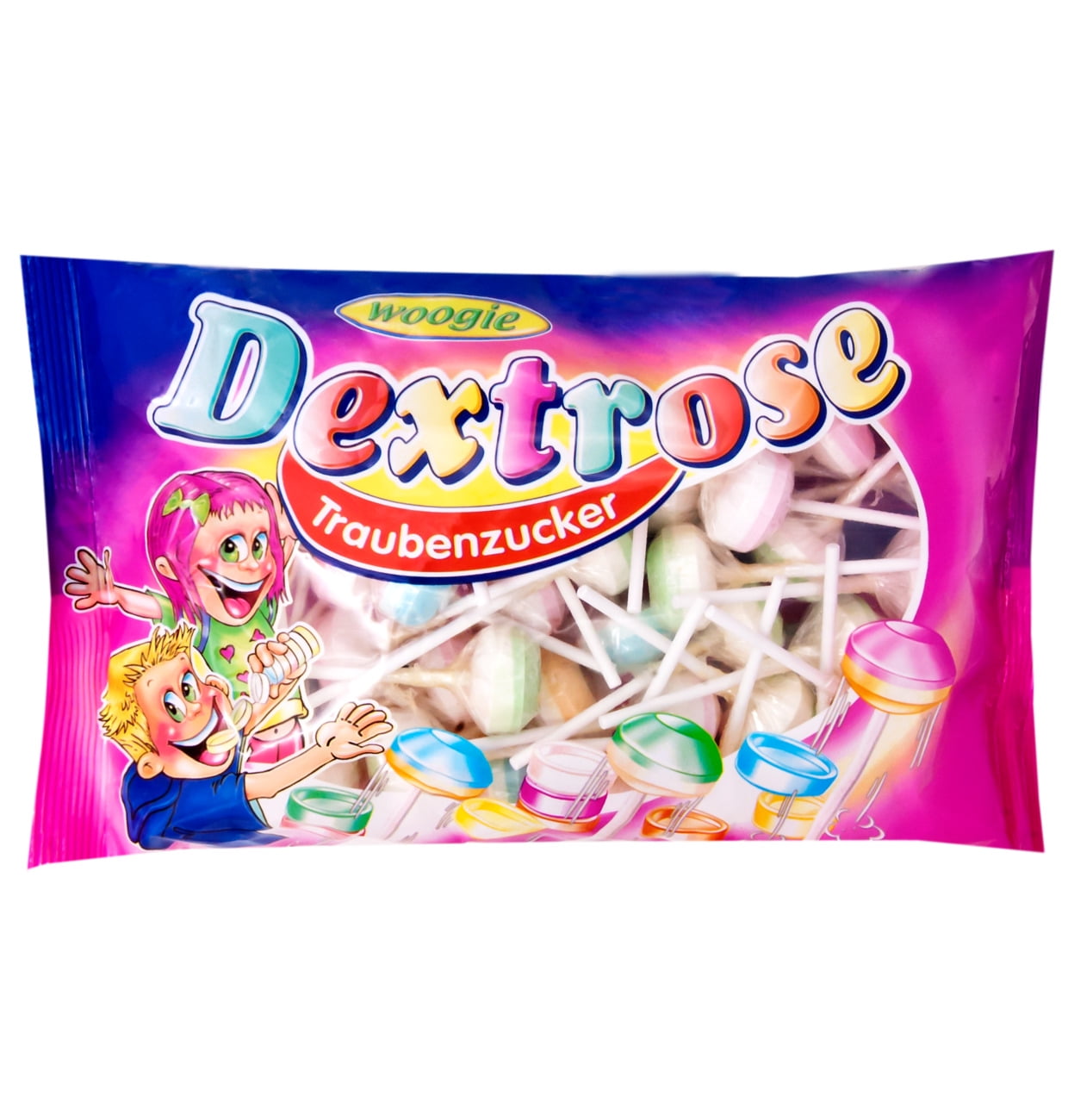 Woogie, Pressed Candy lollipops Assorted Flavors (Dextrose Candy) (1.